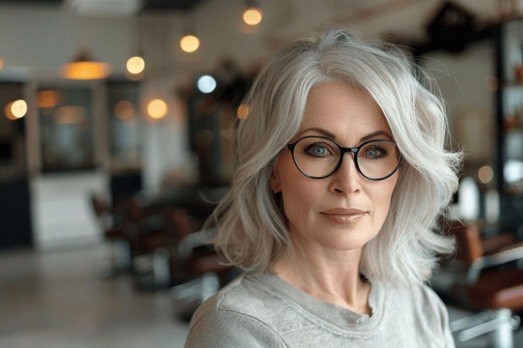 Coupe de cheveux femme 50 ans avec lunettes 2023