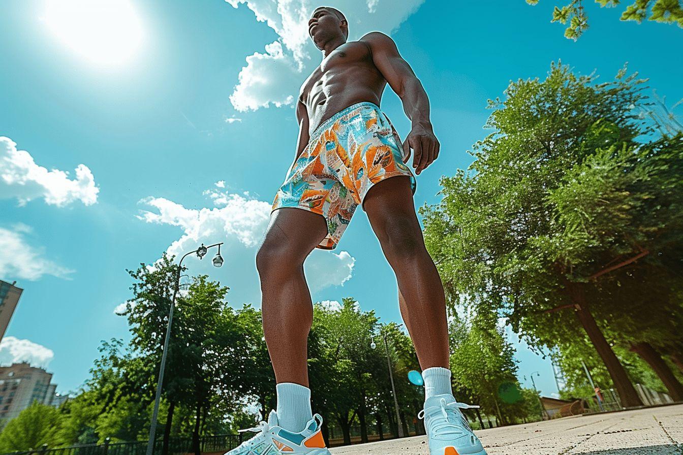 Tenue de sport homme, short et chaussure de sport