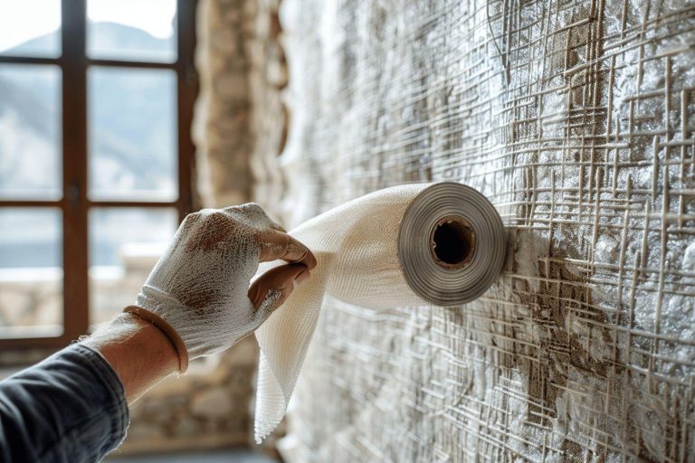 Toile de verre sur crépi intérieur : Poser une toile de verre sur un crépi intérieur